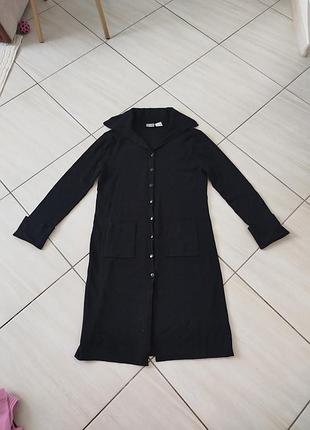 Теплый шерстяной черный кардиган