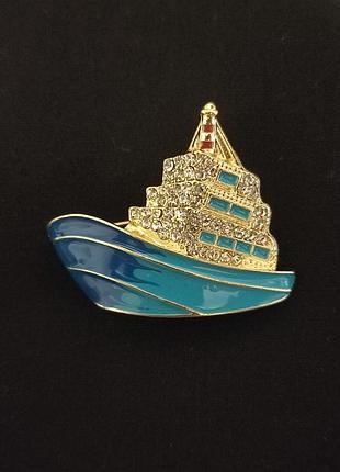Брошка брошка кораблик у діамантах — краща пропозиція