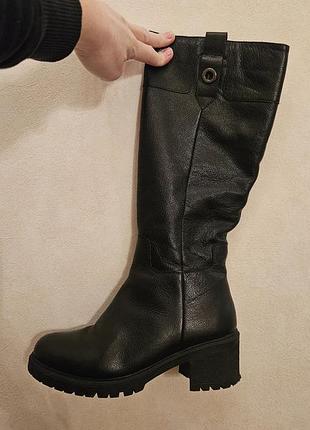Сапоги женские кожаные теплые