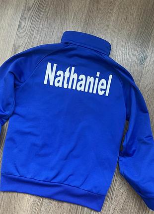 Іменна зіпка nathaniel  adidas натаниїл натаніель синя на блискавці 5-6 років 116