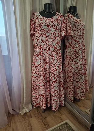 Ярусное с карманами и объемными рукавами платье 👗