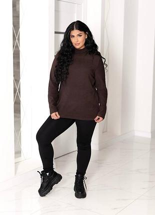 Жіночий теплий базовий однотонний гольф-американка | 3566