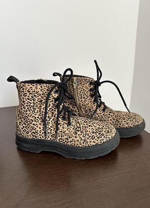 Чобітки леопардові zara на дівчинку, 28 розмір.