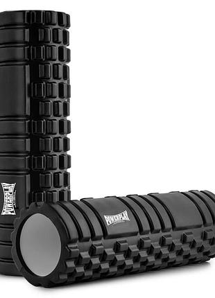Масажний ролик (роллер) powerplay 4404 massage roller чорний (45x14см.)