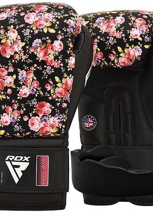 Боксерские перчатки rdx fl-5 black-8 унций (капа в комплекте)