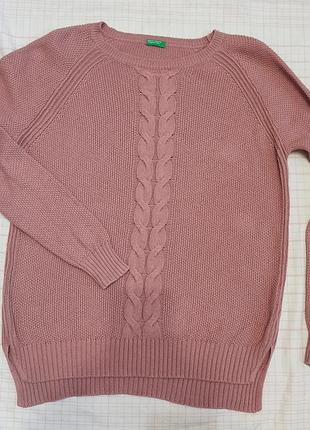 Свитер прилиного розового цвета от united colors of benetton, размер l