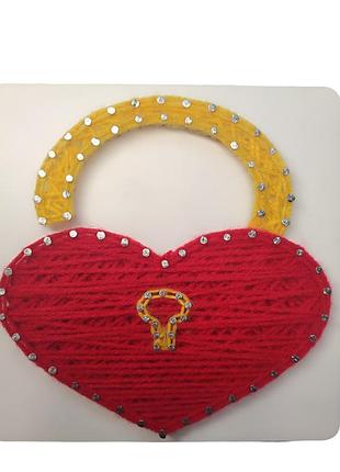 Набір стринг-арт "серце-замок" 150х150 мм