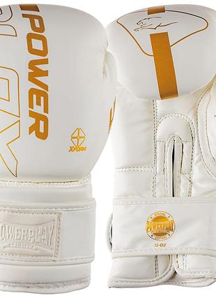Боксерские перчатки powerplay 3089 alpha белые 12 унций