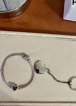 Браслет pandora 18 см проба упп з шармом та ключом