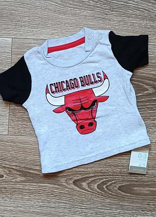 Футболка primark на хлопчика / chicago bulls / кнопки по плечу / 40822