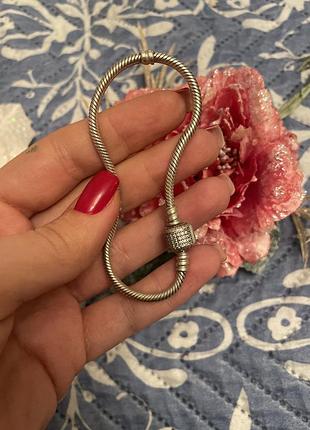 Браслет із сяючою застібкою pandora 21 розмір, довжина 19 см