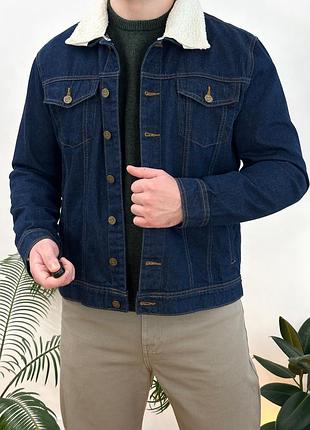 Тепла куртка джинсова сорочка шерпа sherpa