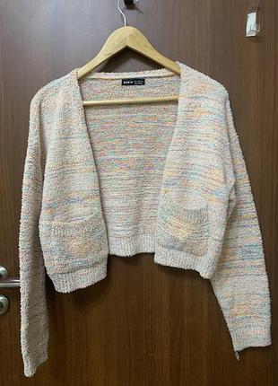 Короткий різнокольоровий кардиган