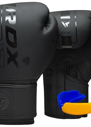 Боксерские перчатки rdx f6 kara matte black 16 унций (капа в комплекте)