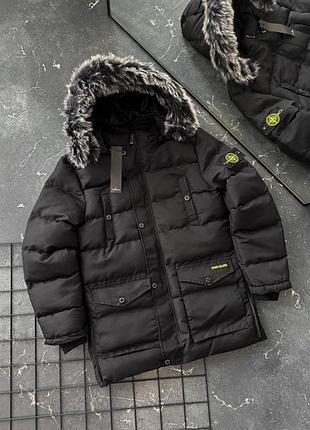 Чоловіча куртка stone island в чорному кольорі