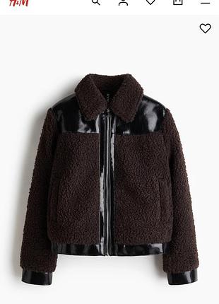 H&m zara mango levis calvin tommy жакет тедди дубленка куртка с мехом бомбер меховый короткая шубка  куртка шерпа h&amp;m p.xl