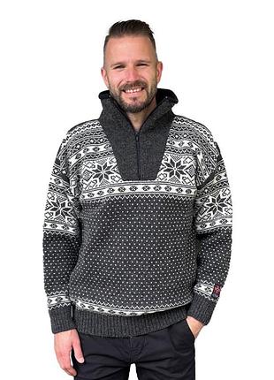 Норвежский свитер темно-серый, унисекс, размер м. 100% нова вовна.