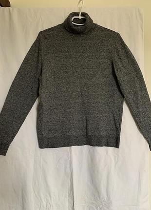 Стильний сiрий  меланжевий гольф-водолазка (розмір 14/42)