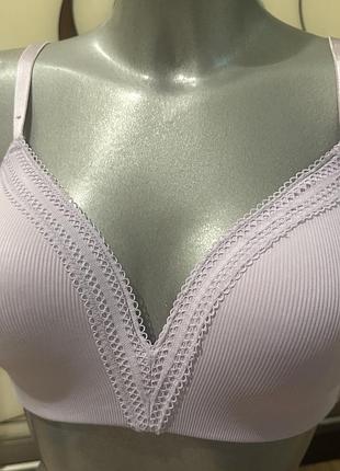 Розкішний, базовий, бралетт, в рубчик, без кісточок, в бузковому, кольорі, від дорогого бренду: f&f