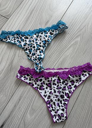 Трусики стрінги набір комплект леопардові