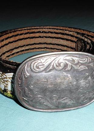 Ремень кожаный кантри/вестерн винтаж cintos imperial de piel (обхват 78-91см)