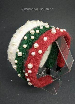 Теплый обруч с жемчужинами