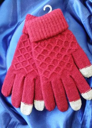 Перчатки, рукавички, рукавиці на дівчинку для сенсорних екранів