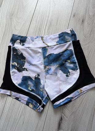 Шорти спортивні з сіткою принт велосипедки