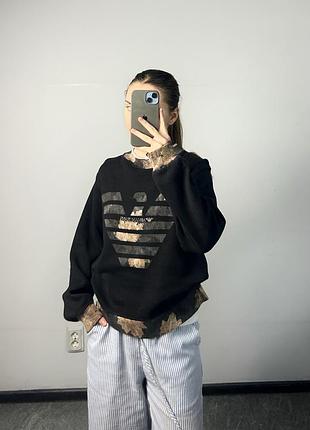 Emporio armani jeans винтаж кастом худи кофта толстовка свитер свитшот реглан