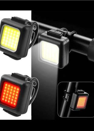 Велокомплект передній і задній ліхтар акумуляторний з зарядкою