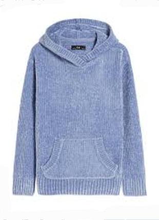 Удлиненный свитер с капюшоном