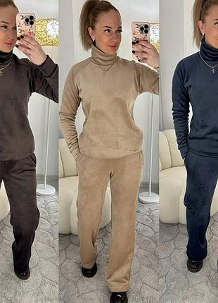 Теплий костюм велюр на хутрі