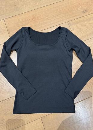 Лонг в рубчик на флісі зі вставною чашечкою