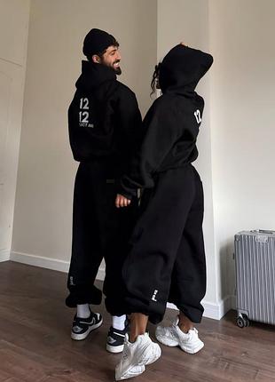 Family look парні костюми теплі \  жіночий спортивний костюм серій \ флісовий костюм жіночий \ теплий костюм чоловічий