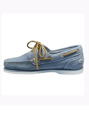 Светло-голубые замшевые мокасины топсайдеры timeberland оригинал 38