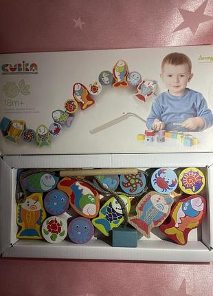Игрушка деревянная  развивающая рыбки cubika