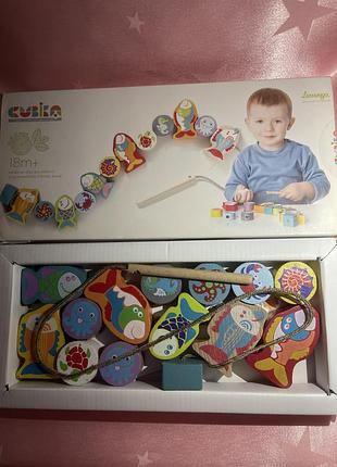 Игрушка деревянная  развивающая рыбки cubika 5