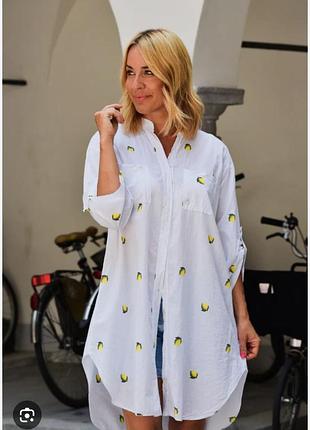 Хлопковое туника платье рубашка италия