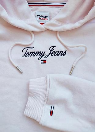 Ніжно-рожеве вкорочене худі tommy jeans (tommy hilfiger) в ідеальному стані, розмір m