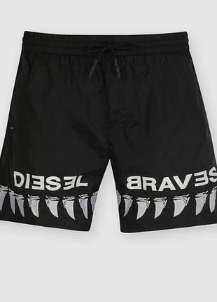 Шорти для плавання diesel з принтом у формі акулячих зубів /13829/