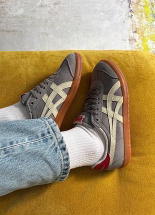 Жіночі  демісезонні спортивні кросівки asics onitsuka tiger tokuten deep ash женские демисезонные кроссовки на осень весну замша шкіра