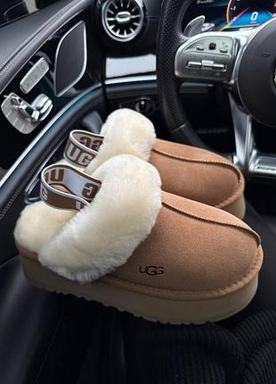 Женские зимние угги из натурального меха ugg funkette slipper chestnut 🥰