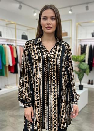 Блуза блузка длинный рукав из вискозы размер 4xl (56)