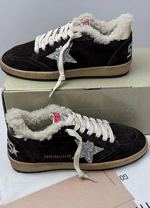 Кросівки кеди  на хутрі golden goose