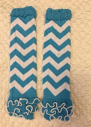 Гетри без носочка, дитячі, різні блакитні зіг-заг