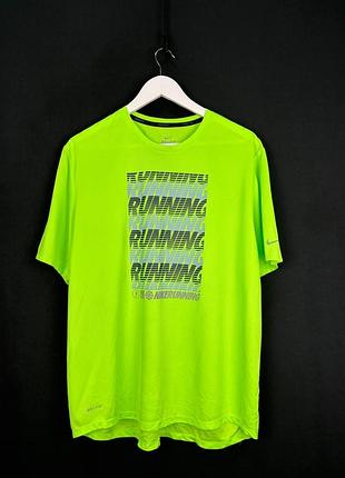 Футболка спортивна чоловіча nike running, dri-fit, xl, оригінал.