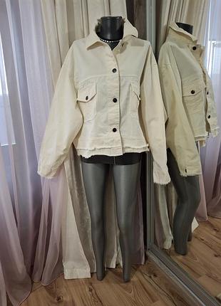 Котонова з кишенями куртка, жакет, джинсовка