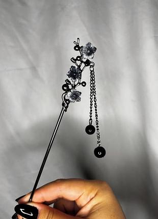 Китайська шпилька для волосся деревʼяна/ канзаши/ палочки для волосся