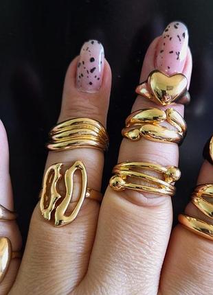 Кольца женские бижутерия комплект 10 единиц