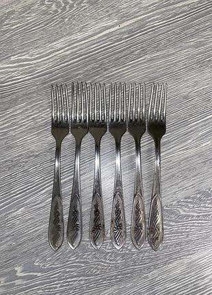 Набір столових вилок 6 шт нержавіюча сталь ссср